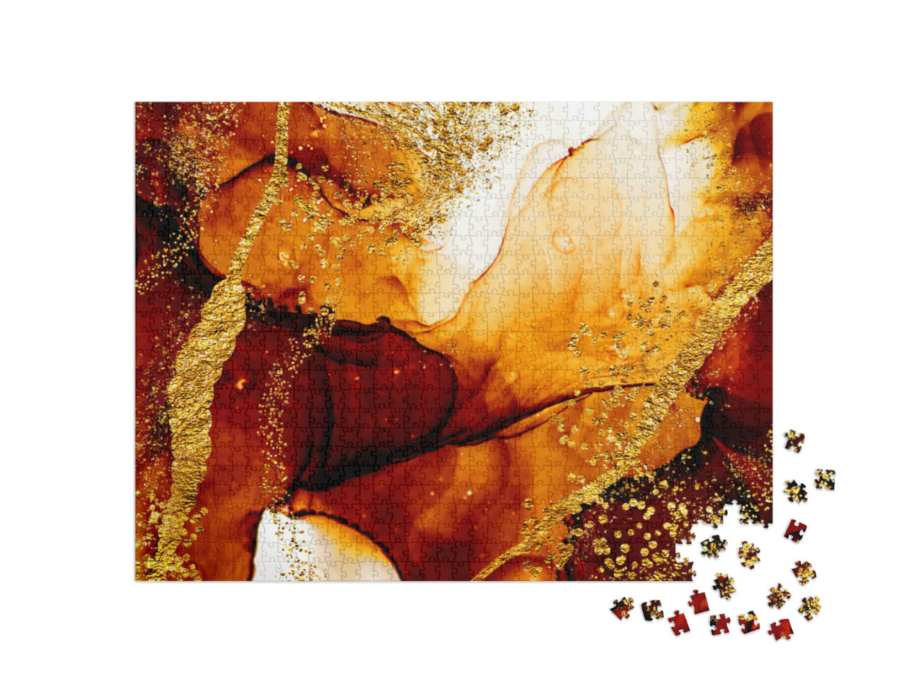 Puzzel 1000 stukjes „Abstract schilderij met wervelingen, geïnspireerd door de lucht“