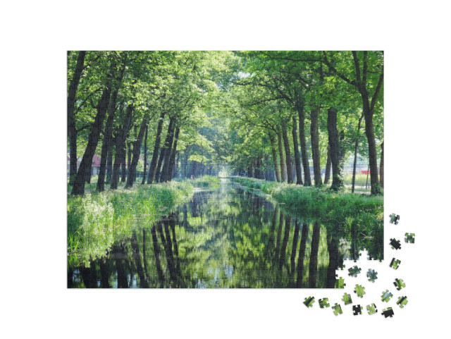 Puzzel 1000 stukjes „Nederlands grachtenlandschap in Griendtsveen, Limburg“