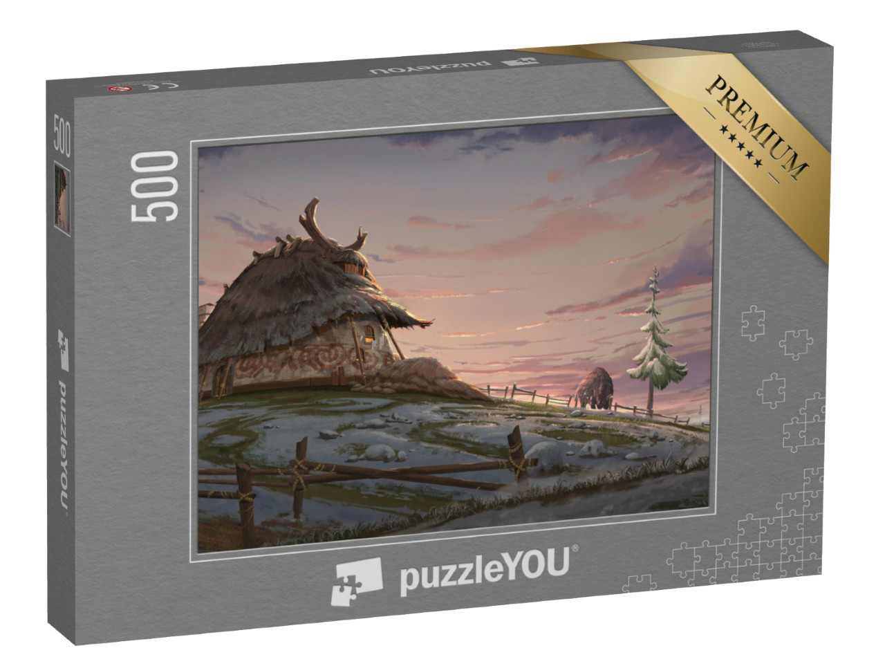 Puzzel 500 stukjes „Boerderij van vroeger“