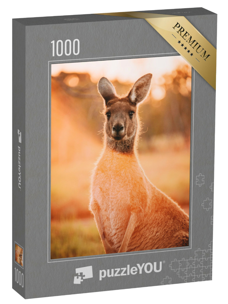 Puzzel 1000 stukjes „Kangoeroe bij zonsondergang, Perth, West-Australië“