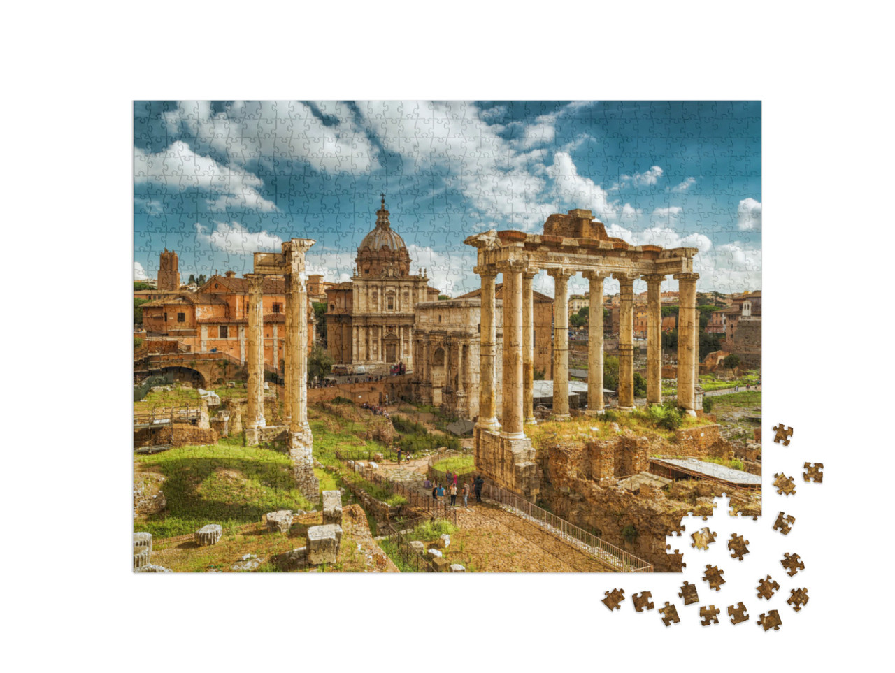 Puzzel 1000 stukjes „Forum Romanum met tempel van Saturnus, Rome, Italië“