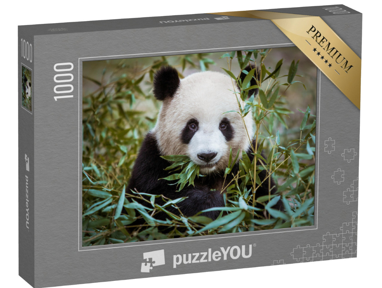 Puzzel 1000 stukjes „Reuzenpanda, bek vol bamboe“