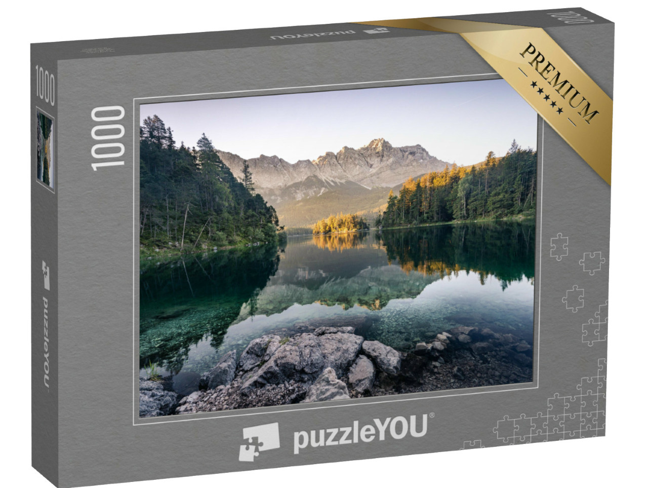 Puzzel 1000 stukjes „Zugspitze gefotografeerd vanaf de Eibsee“