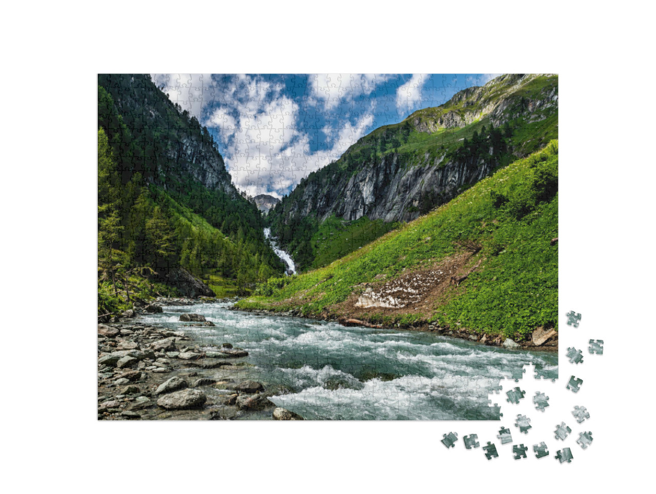 Puzzel 1000 stukjes „Umbaltal watervallen in het Hohe Tauern National Park“