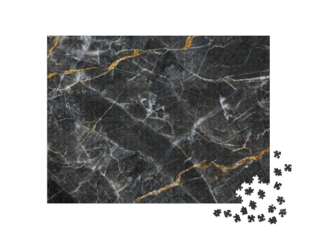 Puzzel 1000 stukjes „Donkergrijs marmer“