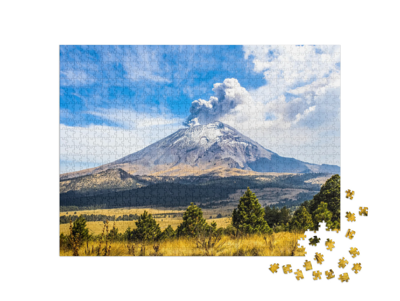Puzzel 1000 stukjes „Actieve vulkaan: Popocatepetl in Mexico“