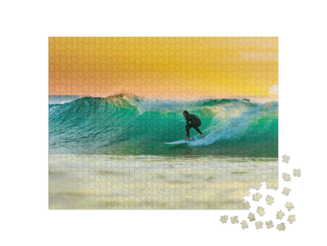 Puzzel 1000 stukjes „Zonsopgang: Surfen“