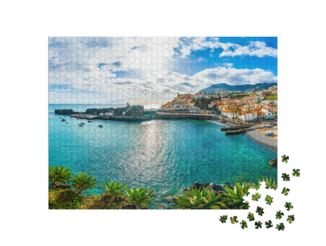 Puzzel 1000 stukjes „Camara de Lobos, haven en vissersdorp, Madeira, Portugal“