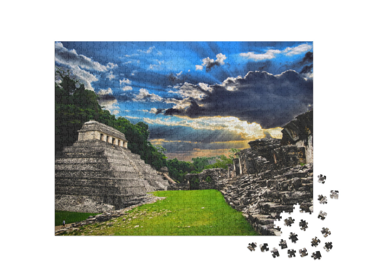 Puzzel 1000 stukjes „Mayaruïnes van Palenque, Mexico“