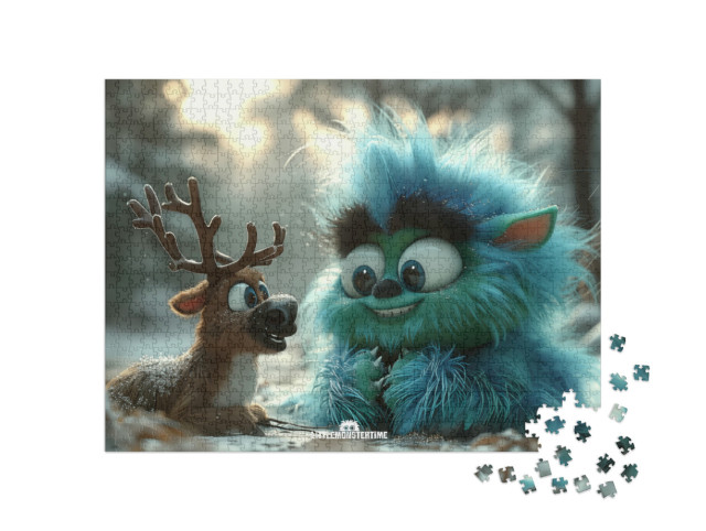 Puzzel 1000 stukjes „LITTLEMONSTERTIME: Fuzzlebell and Rudy“