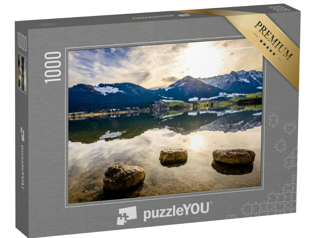 Puzzel 1000 stukjes „Wilder Kaiser en Zahmer Kaiser aan de Walchsee in Oostenrijk“