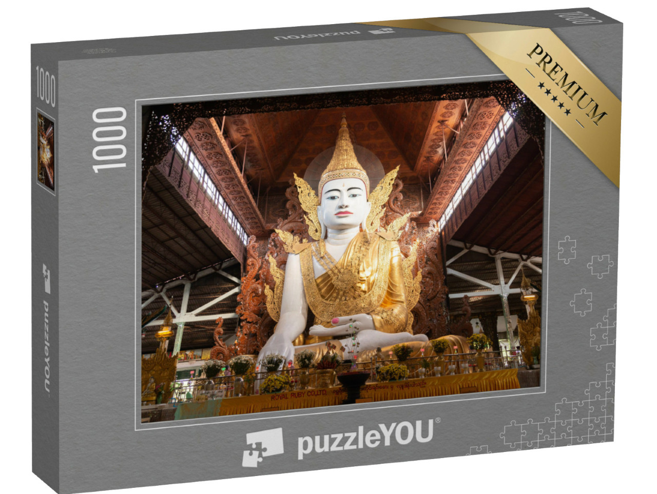 Puzzel 1000 stukjes „Reusachtig beeld van de zittende Bhudda, Ngahtatgyi Boeddha Tempel, Myanmar“