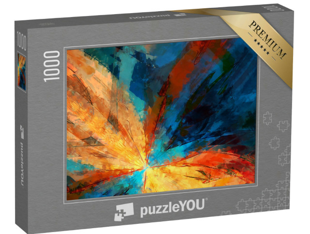Puzzel 1000 stukjes „Penseelstreken op een abstracte achtergrond“