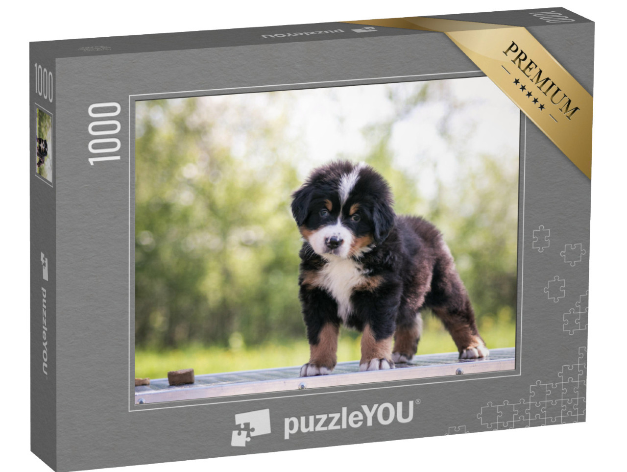 Puzzel 1000 stukjes „Schattige Berner Sennenhond puppy“