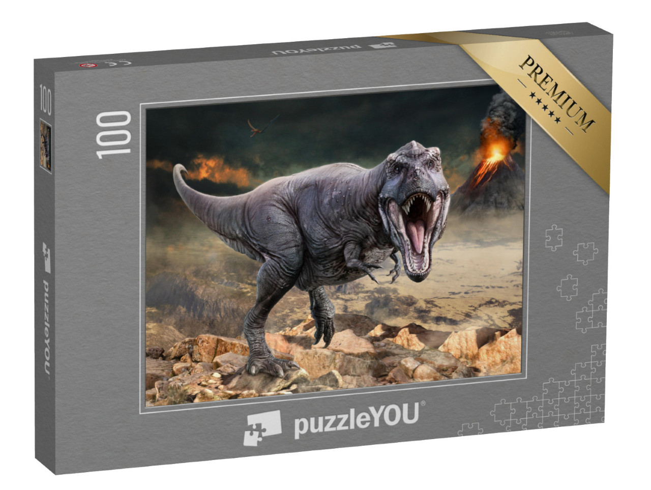 Puzzel 100 stukjes „3D-illustratie van de Tyrannosaurus rex“