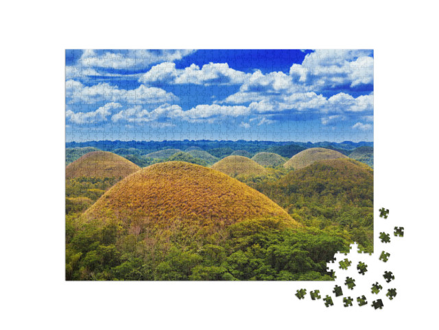 Puzzel 1000 stukjes „Chocoladeheuvels op het eiland Bohol, Filippijnen“