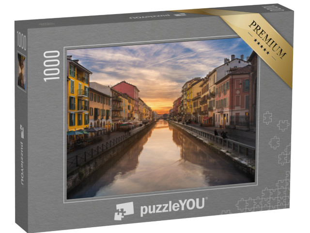 Puzzel 1000 stukjes „Naviglio Grande-kanaal, Milaan, Italië“