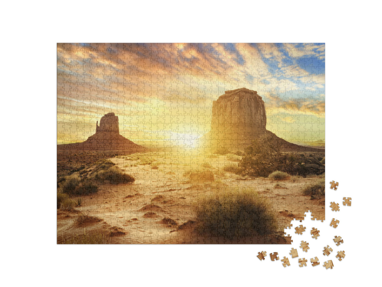 Puzzel 1000 stukjes „Zonsondergang in Monument Valley, VS“