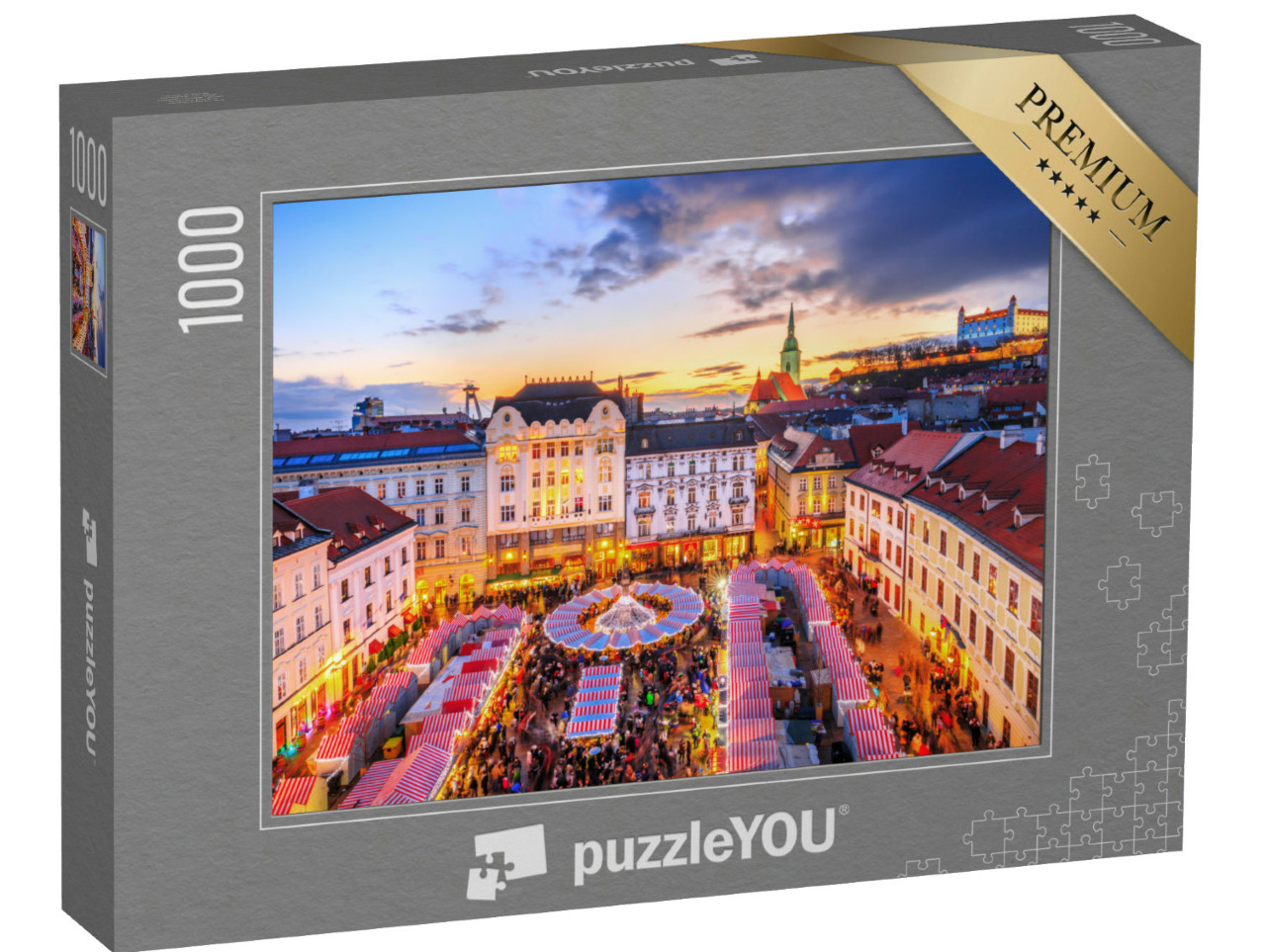 Puzzel 1000 stukjes „Kerstmarkt in het historische centrum van Bratislava, Slowakije“