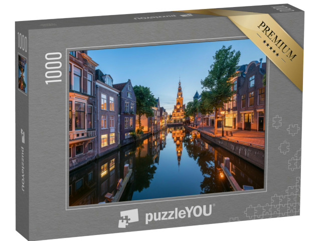 Puzzel 1000 stukjes „Waag bij het Waagplein in de schemering, Alkmaar“