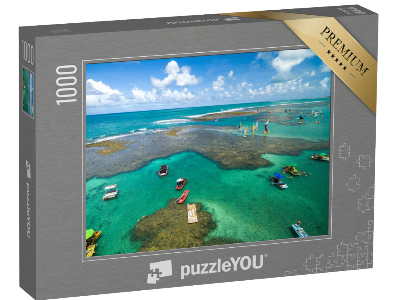 Puzzel 1000 stukjes „Luchtfoto van Porto de Galinhas, Pernambuco, Brazilië“