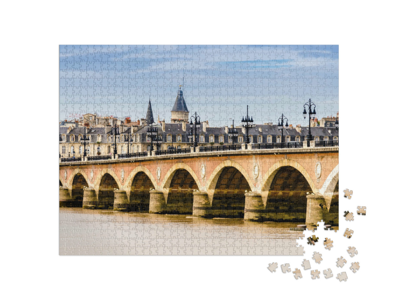 Puzzel 1000 stukjes „Brug en stadsgezicht van Bordeaux, Frankrijk“