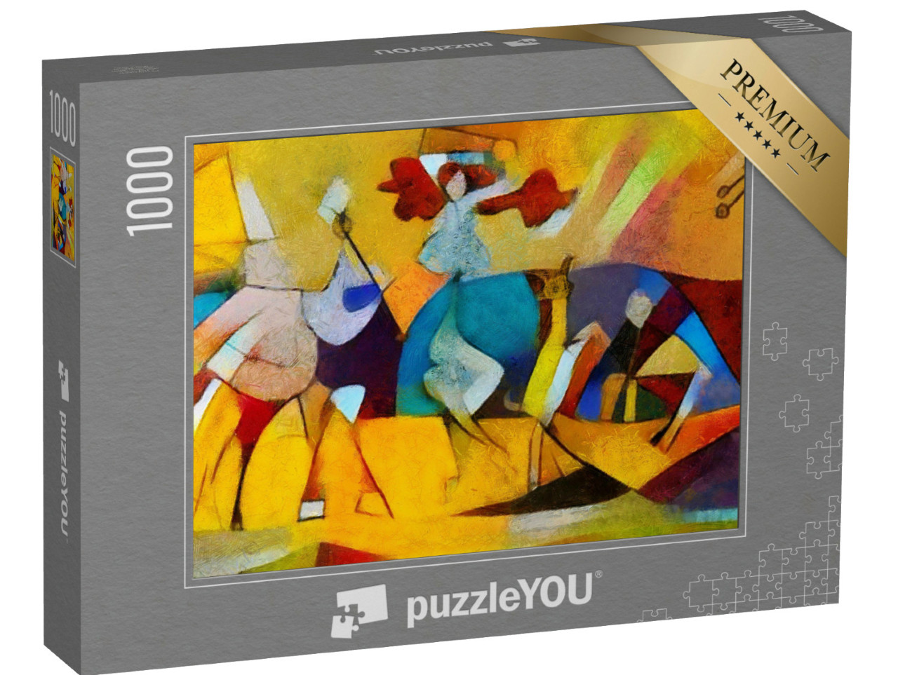 Puzzel 1000 stukjes „Alternatieve reproducties in de stijl van Picasso en Kandinsky“