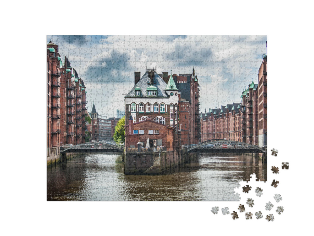 Puzzel 1000 stukjes „De beroemde pakhuizenwijk Speicherstadt in Hamburg“