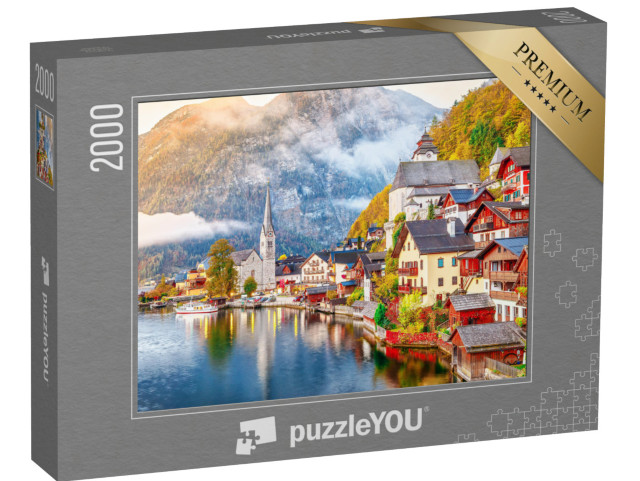 Puzzel 2000 stukjes „Hallstatt meer met oever en bergen, Oostenrijk“