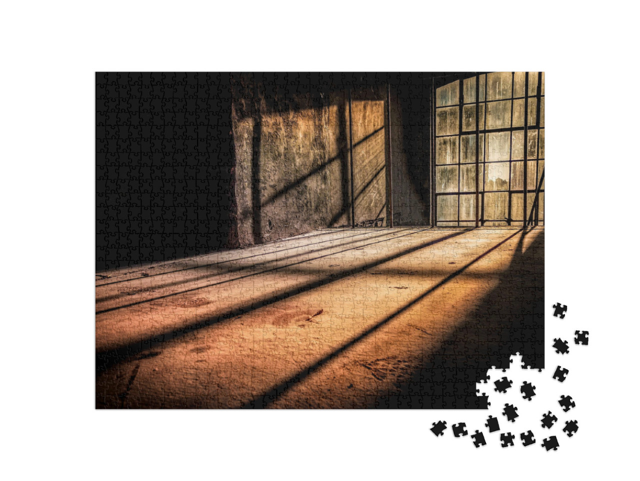 Puzzel 1000 stukjes „Verlaten kamer doordrongen van zonnestralen“