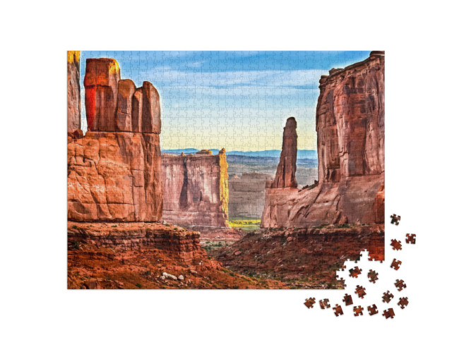 Puzzel 1000 stukjes „Het woeste berglandschap van Red Rock Canyon, Las Vegas, VS“
