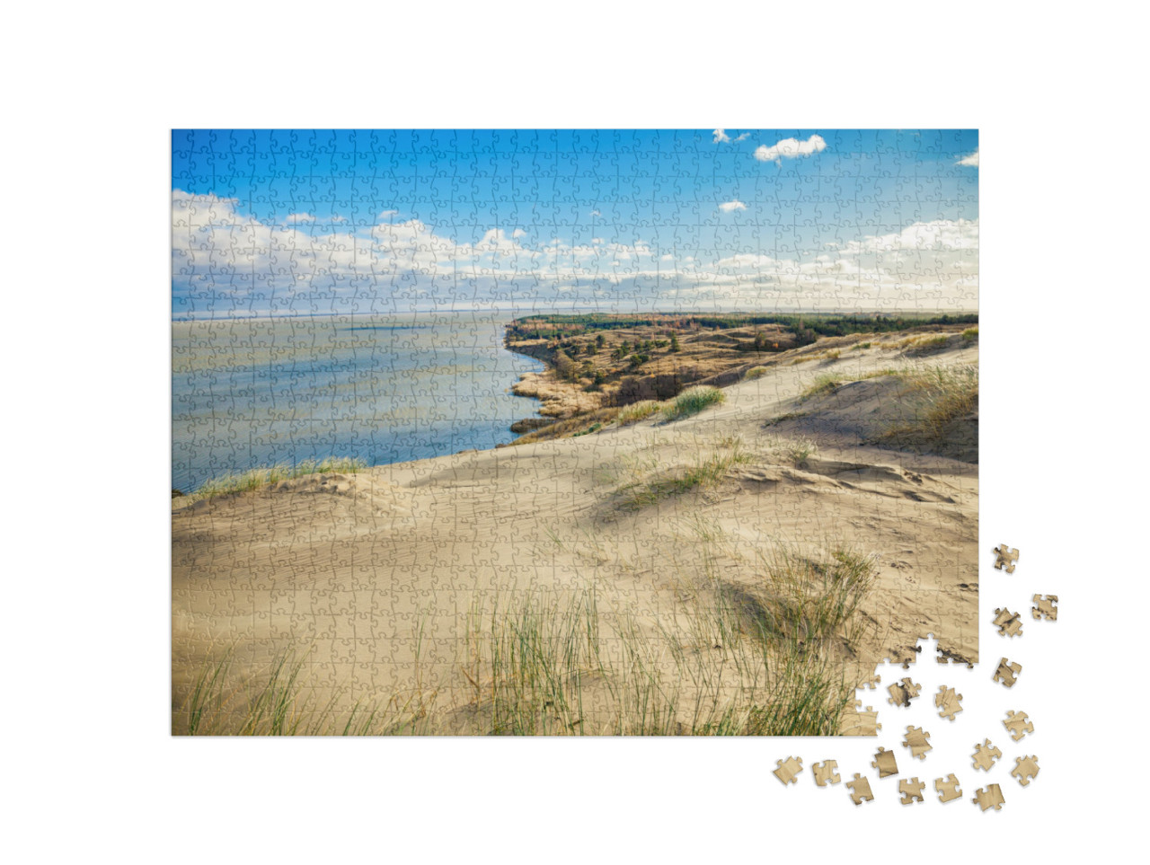 Puzzel 1000 stukjes „Grijze duinen op het Curonian Spit in Nida, Litouwen“