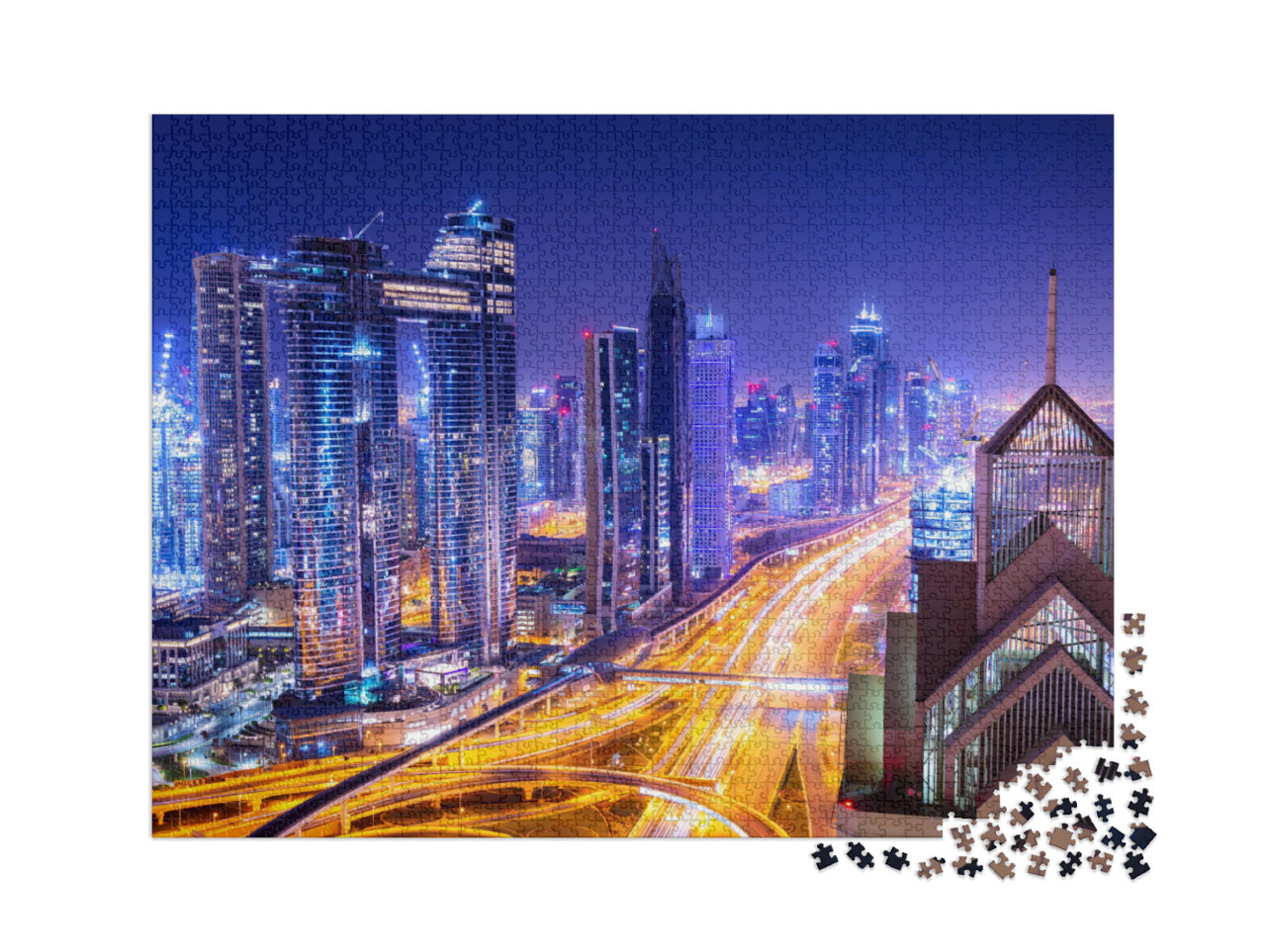 Puzzel 2000 stukjes „Dubai bij nacht“