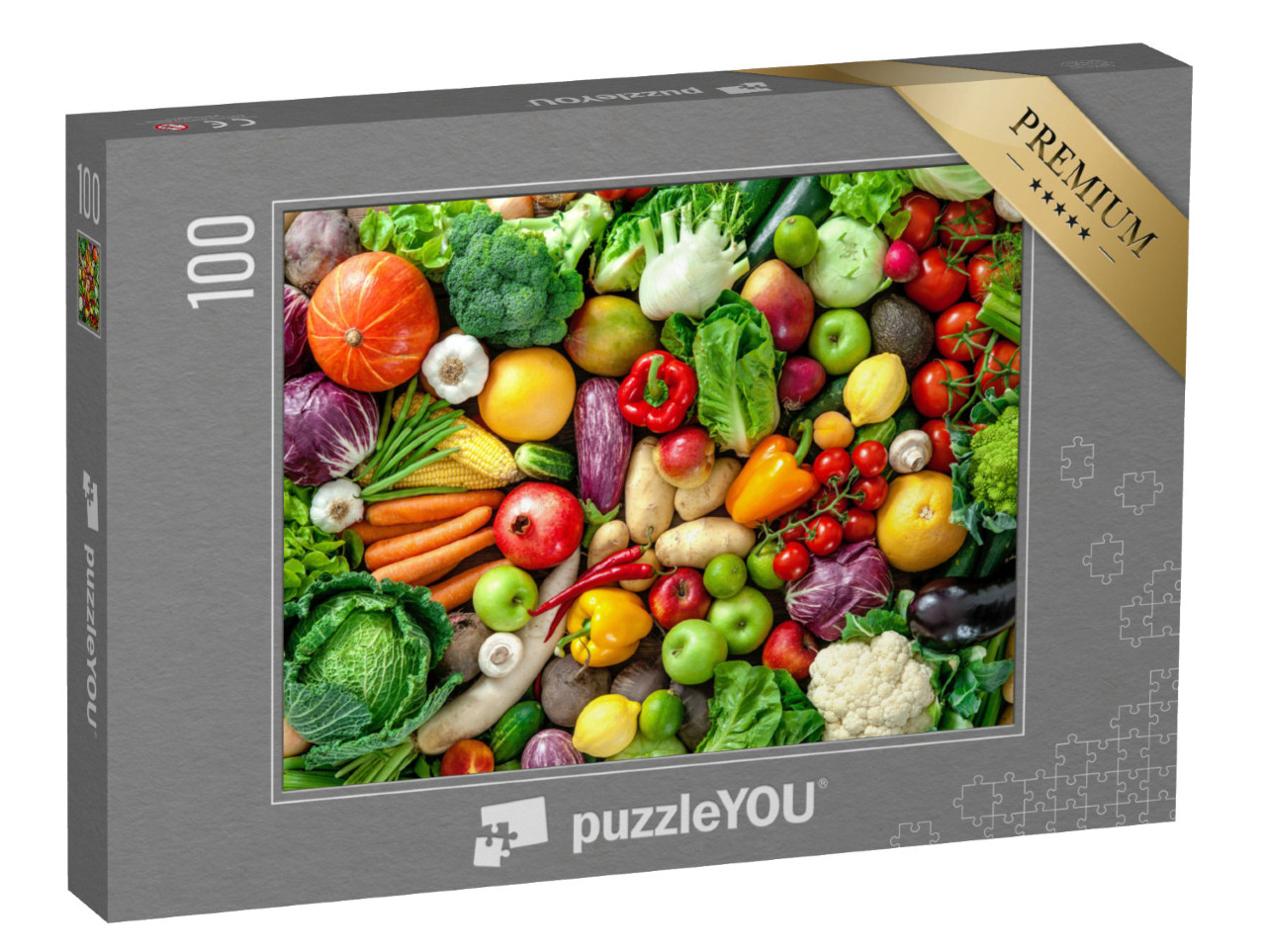 Puzzel 100 stukjes „Assortiment verse groenten en fruit“