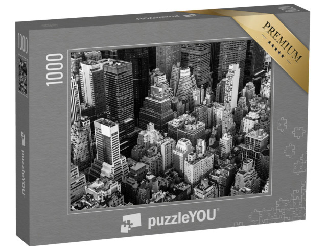 Puzzel 1000 stukjes „New York City: Manhattan vanuit de lucht, zwart-wit, VS“