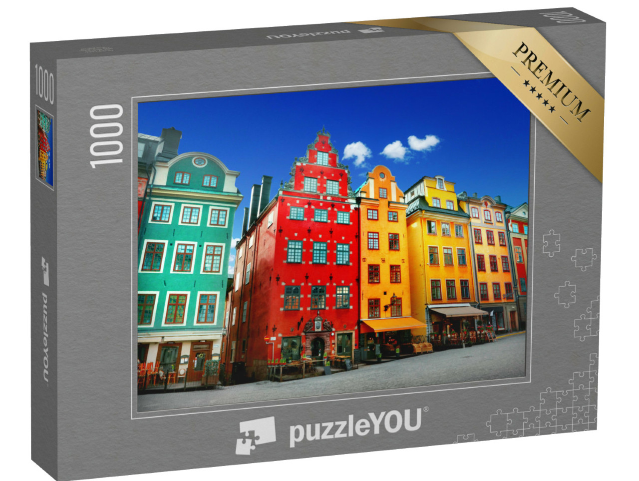Puzzel 1000 stukjes „Kleurrijke huizen in Stockholm“