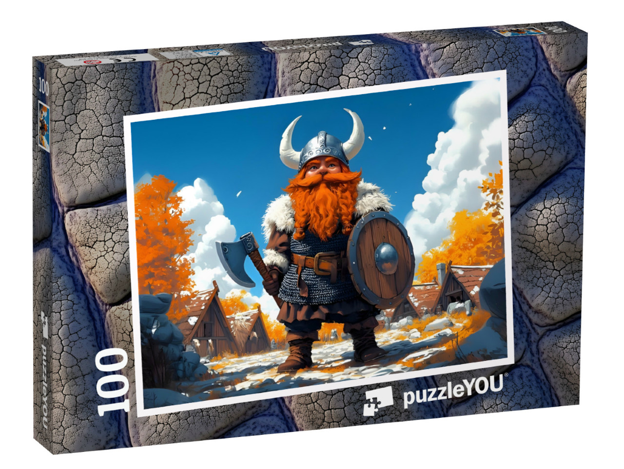 Puzzel 100 stukjes „Ragnar Roodbaard de Vikingkrijger“