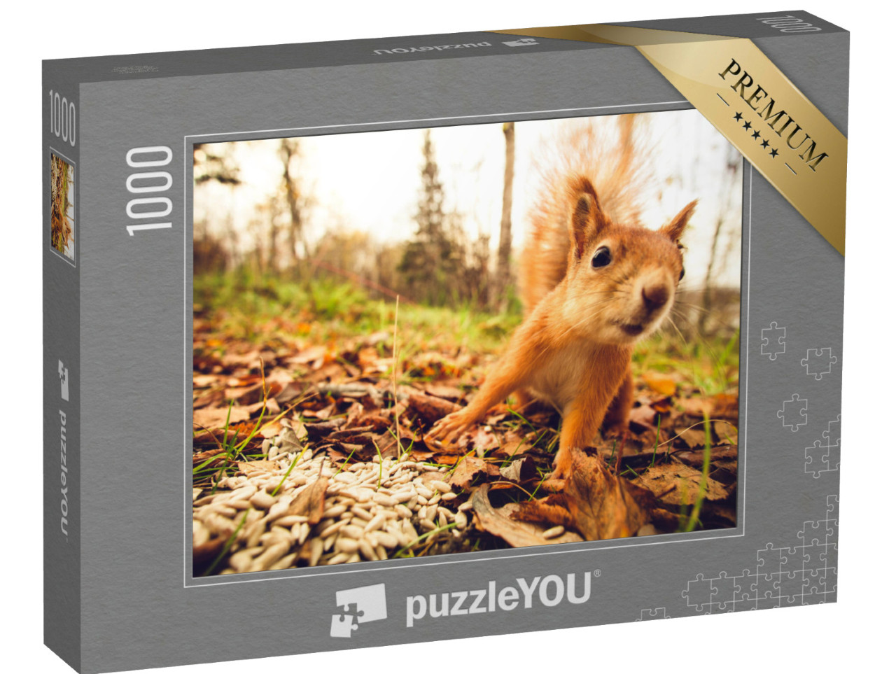 Puzzel 1000 stukjes „Eekhoorns in het bos“