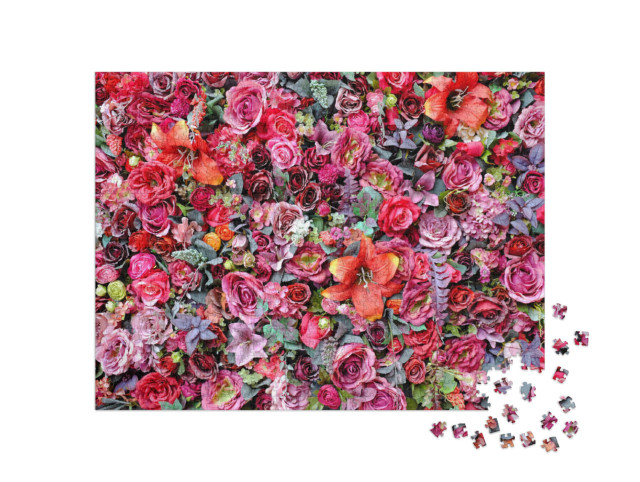 Puzzel 1000 stukjes „Rozen en lelies“