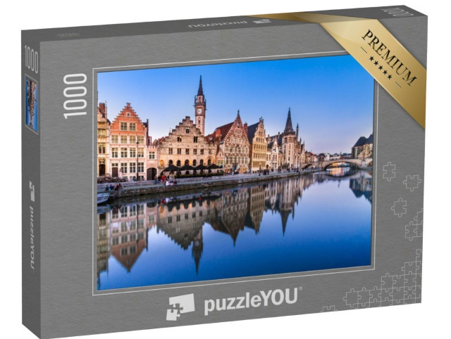 Puzzel 1000 stukjes „Pittoreske middeleeuwse gebouwen, Gent, België“
