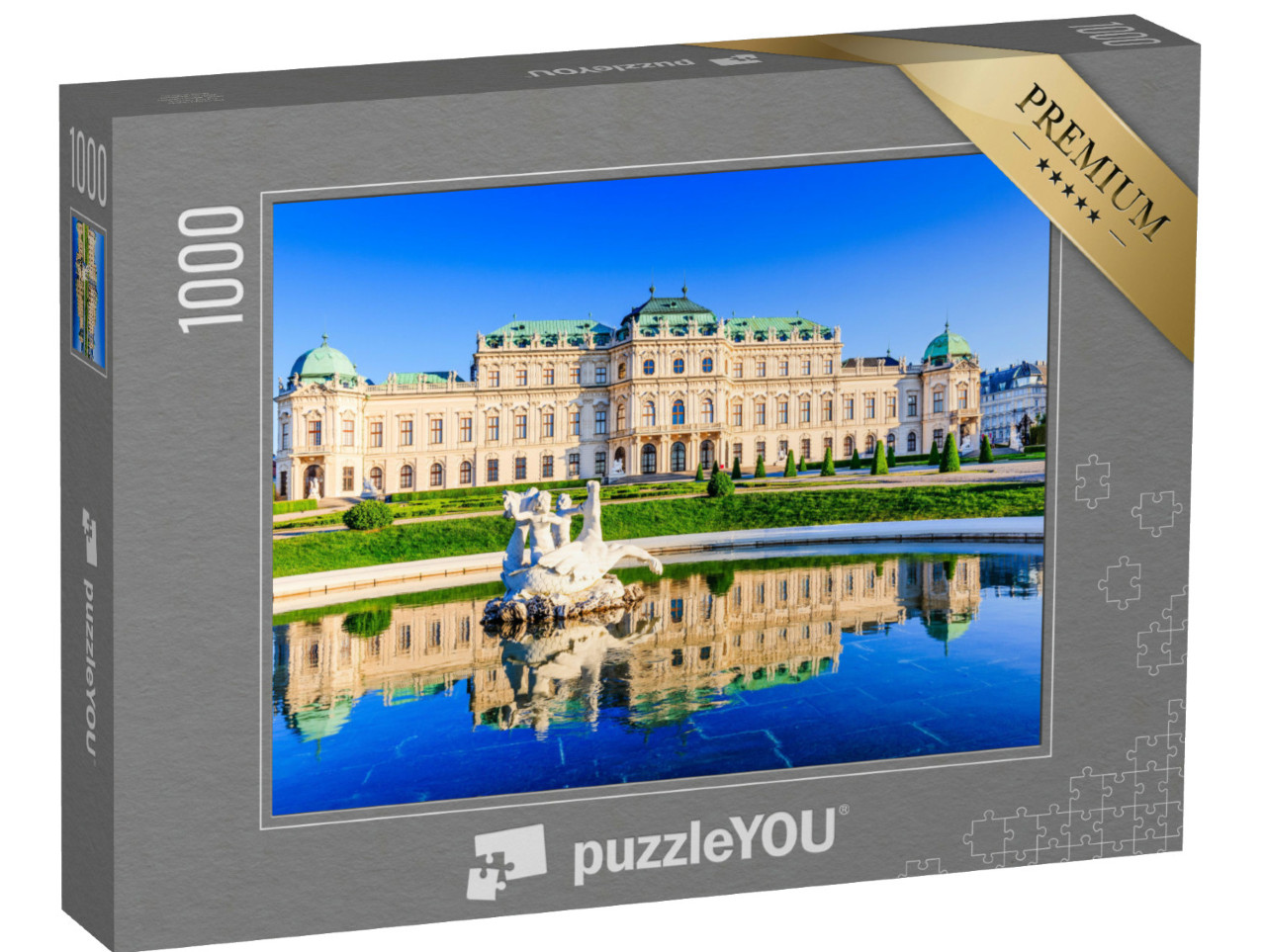 Puzzel 1000 stukjes „Bovenste paleis Belvedere met waterfontein, Wenen, Oostenrijk“