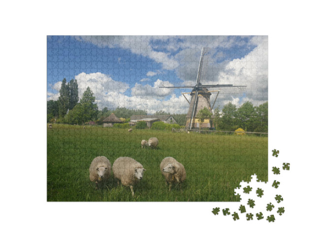 Puzzel 1000 stukjes „Prachtig vredig landschap Wilnis, Utrecht“