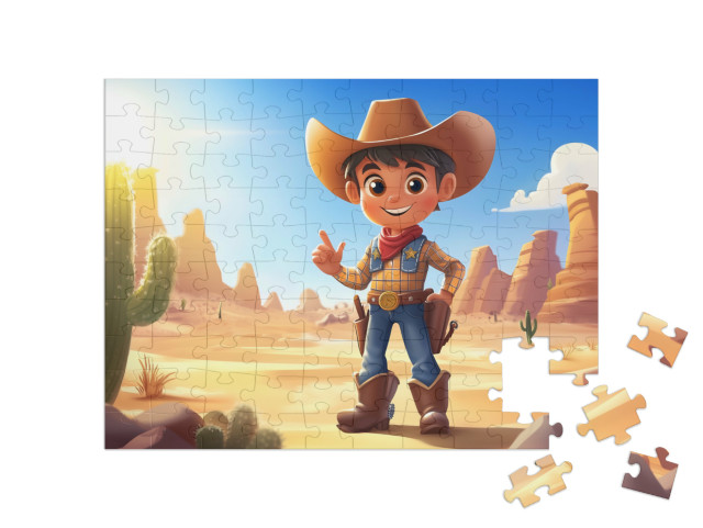 Puzzel 100 stukjes „De snelste cowboy van het westen“