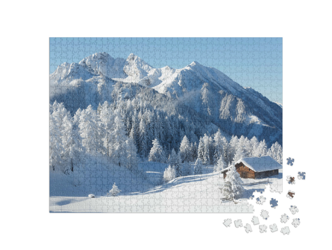 Puzzel 1000 stukjes „Winterwonderland in de Oostenrijkse Alpen“