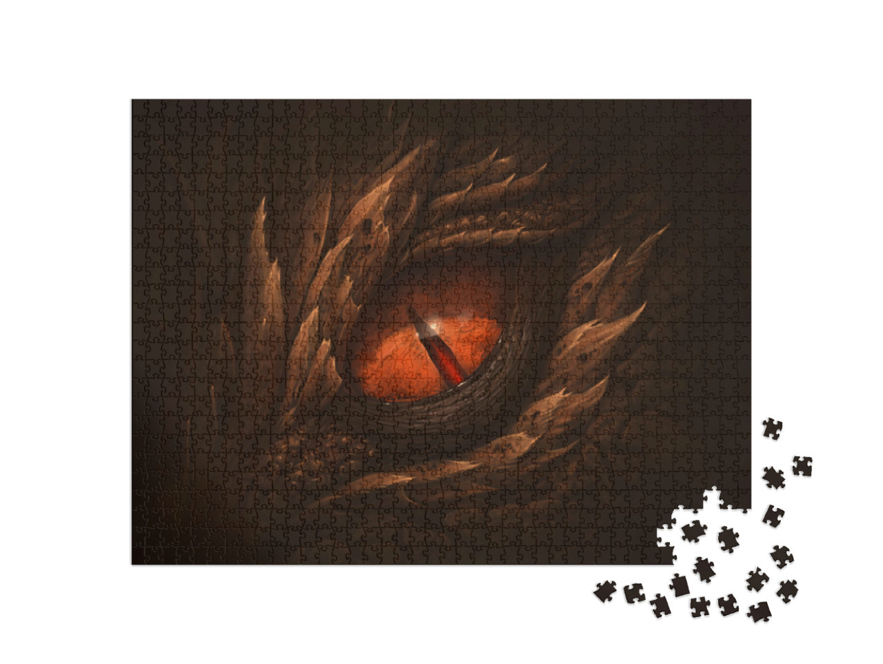 Puzzel 1000 stukjes „Oog van een fantasiedraak“