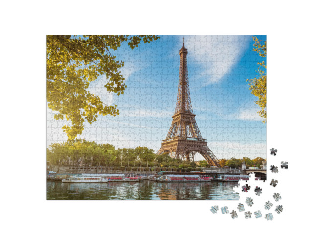 Puzzel 1000 stukjes „Eiffeltoren en Saine, Parijs“