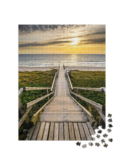 Puzzel 1000 stukjes „Pad op de duinen naar het strand, Sylt“