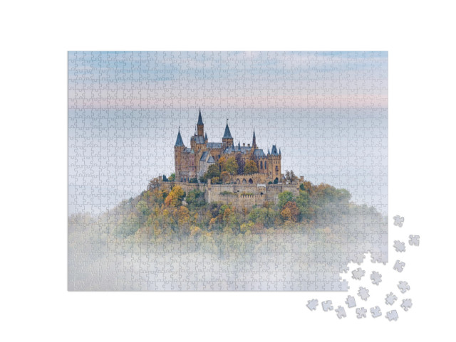 Puzzel 1000 stukjes „Duits kasteel Hohenzollern boven de wolken“