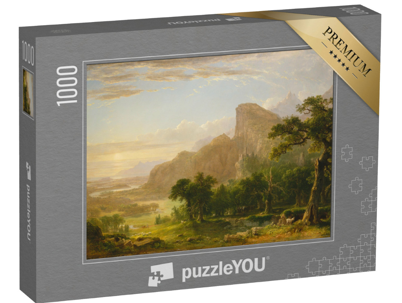 Puzzel 1000 stukjes „Asher Brown Durand - Landschap - Scène uit Thanatopsis“