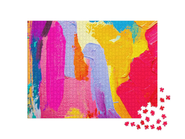 Puzzel 1000 stukjes „Abstract olieverfschilderij op doek“